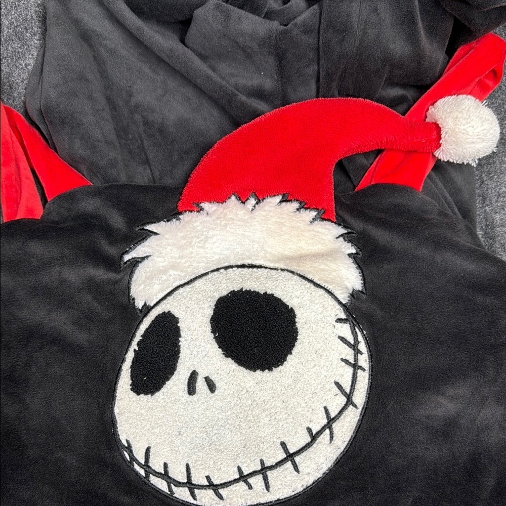 Nightmare Before Christmas Red and Black Wide Leg Jumpsuit with Jack Skeleton - Picture 4 of 4